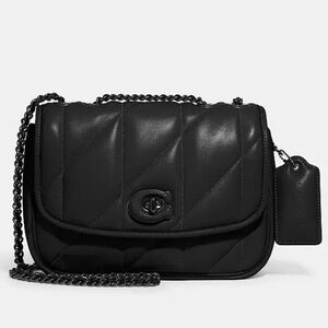 Authentic Coach Pillow Madison quilted black leather crossbody bag